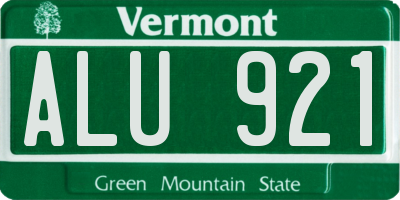 VT license plate ALU921