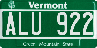 VT license plate ALU922