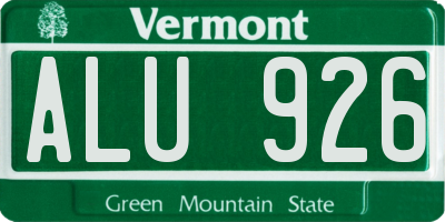 VT license plate ALU926
