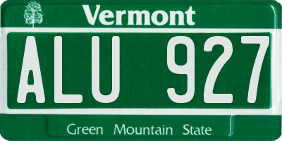 VT license plate ALU927