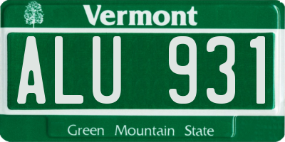 VT license plate ALU931