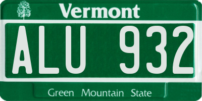 VT license plate ALU932