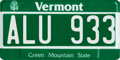 VT license plate ALU933
