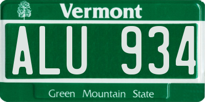 VT license plate ALU934