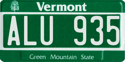 VT license plate ALU935