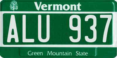 VT license plate ALU937