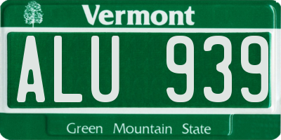VT license plate ALU939