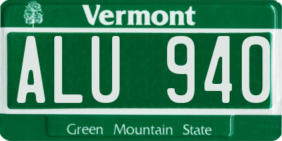 VT license plate ALU940