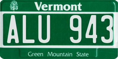 VT license plate ALU943