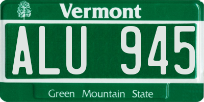VT license plate ALU945