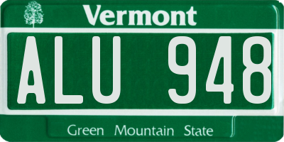VT license plate ALU948