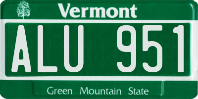 VT license plate ALU951