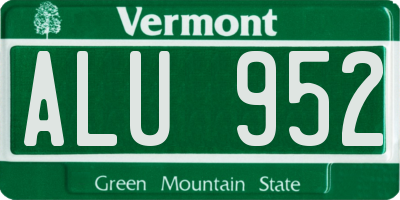 VT license plate ALU952