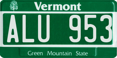 VT license plate ALU953