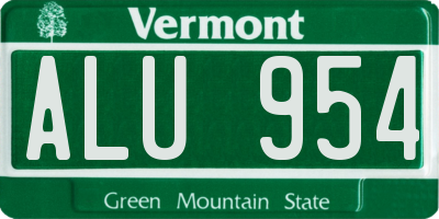 VT license plate ALU954