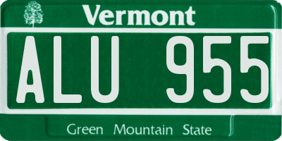 VT license plate ALU955