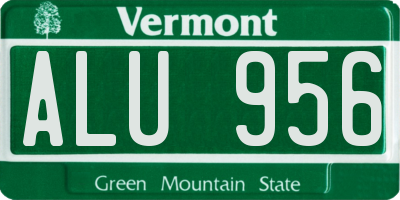 VT license plate ALU956