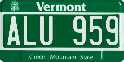 VT license plate ALU959