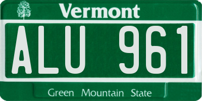VT license plate ALU961