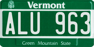 VT license plate ALU963