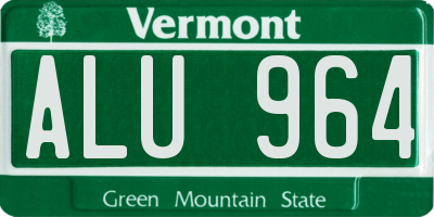 VT license plate ALU964