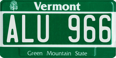 VT license plate ALU966