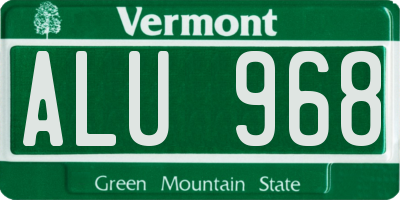 VT license plate ALU968