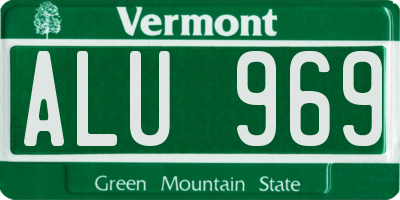 VT license plate ALU969