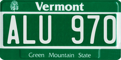 VT license plate ALU970