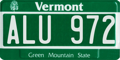 VT license plate ALU972