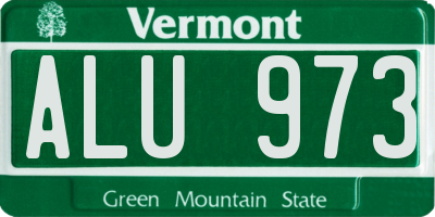 VT license plate ALU973