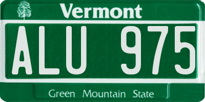 VT license plate ALU975