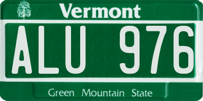 VT license plate ALU976
