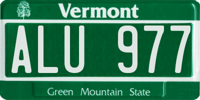 VT license plate ALU977