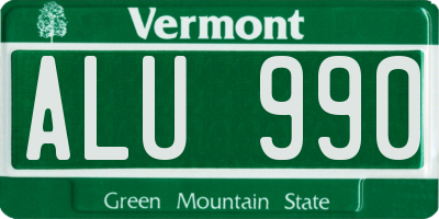 VT license plate ALU990