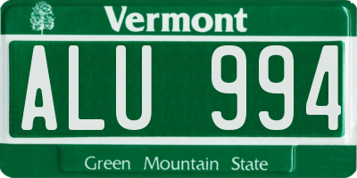VT license plate ALU994