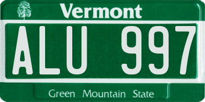 VT license plate ALU997