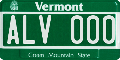 VT license plate ALV000