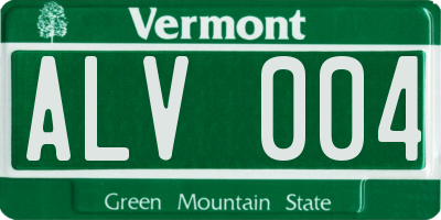 VT license plate ALV004