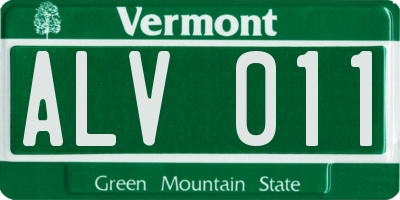 VT license plate ALV011