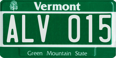 VT license plate ALV015