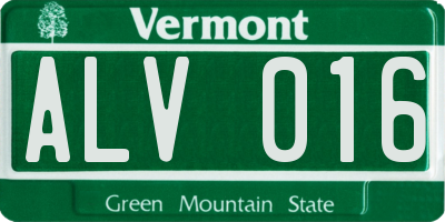 VT license plate ALV016