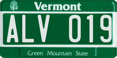 VT license plate ALV019