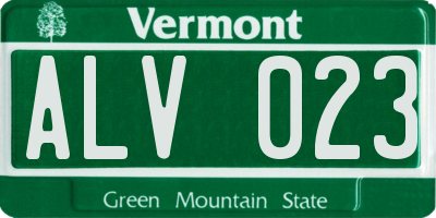 VT license plate ALV023