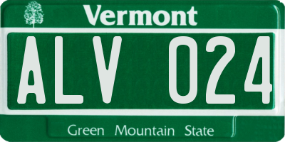 VT license plate ALV024