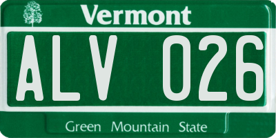 VT license plate ALV026