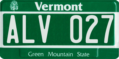 VT license plate ALV027