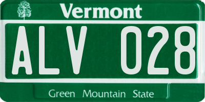 VT license plate ALV028