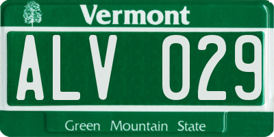 VT license plate ALV029