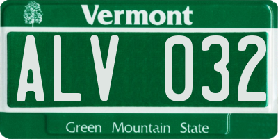 VT license plate ALV032